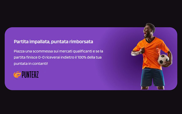 promo punterz partita imballata puntata rimborsata